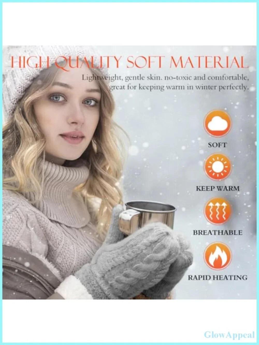 Cozy Thick Knitted Fleece Lined Mittens Women Warm Winter Gloves